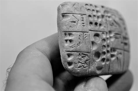 Side View, Illegally Excavated Mesopotamian Clay Tablet (Illustration ...