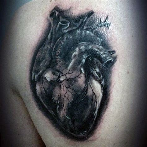 Black Human Heart Tattoo