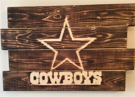 Small Dallas Cowboys football man cave wood sign 21x14