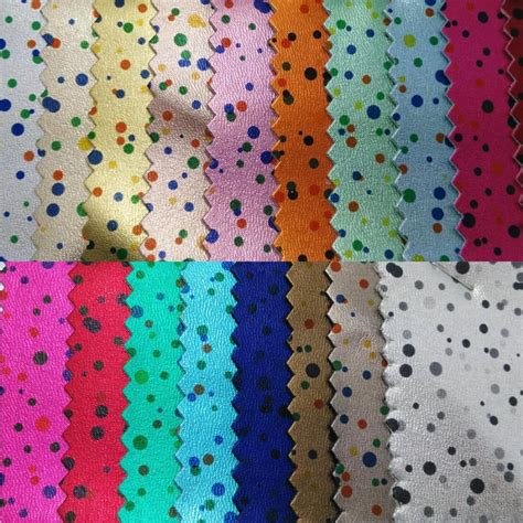 90x134cm Synthetic Leather Faux Leather Fabric Printed Dots Pearlized PU Leather Fabric Sewing ...