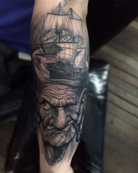 Popeye tattoo Sombras Bogota / colombia | Girl face tattoo, Popeye tattoo, Tattoos