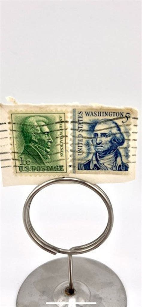 RARE Andrew Jackson 1 Cent Stamp and George Washington Blue 5 Cent ...