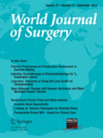 World Journal of Surgery Impact Factor, Indexing, Acceptance rate, Abbreviation 2024 - Open ...