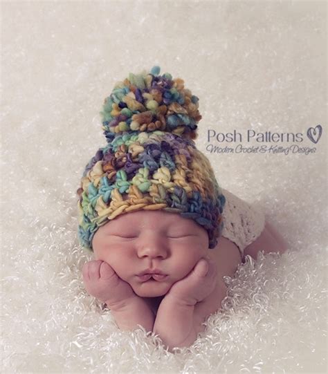 Crochet PATTERN - Crochet Pom Pom Beanie Pattern – Posh Patterns