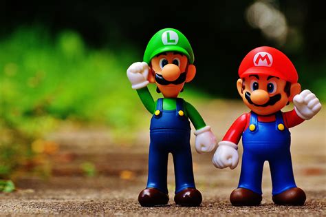 Macro Photography of Mario and Luigi Plastic Toy · Free Stock Photo