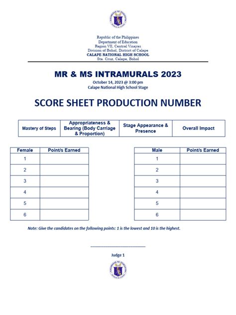 MR and Ms Intramurals 2023 | PDF