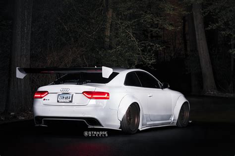 White Audi S5 Gains a Racer Look with Huge Spoiler and Wide Body Kit ...