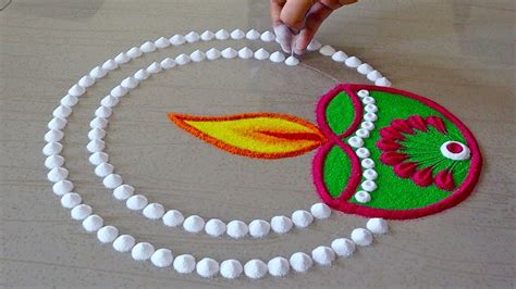 Easy Diwali Rangoli Designs | Simple Rangoli Design | Easy Kolam ...