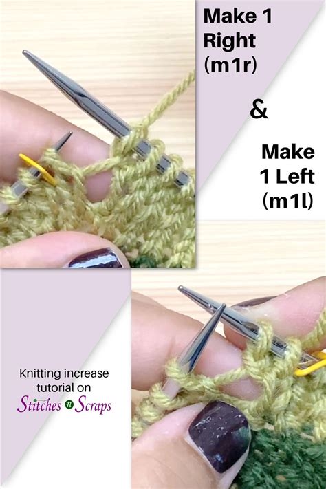 Make 1 knitting increases (m1r and m1l) | Knitting increase, Knitting tutorial, Ladies knitting ...