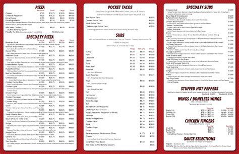 Menus | Two Guys Pizza | Lancaster, NY