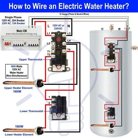 120V Non-Continues Dual Element Water Heater Thermostat Wiring