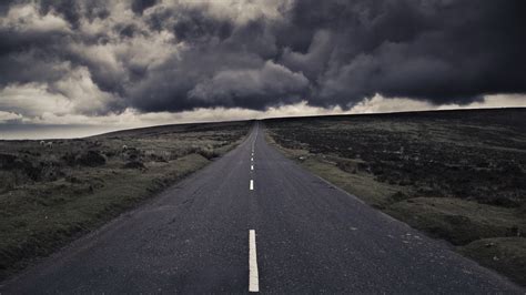 Black and white wooden table, road, landscape, nature HD wallpaper | Wallpaper Flare