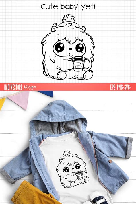 Cute baby Yeti. SVG, PNG, EPS. Cut file. (2884135)