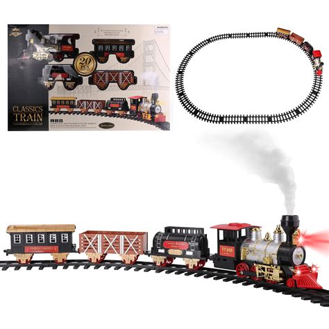 Classic Christmas Train Set for Under The Tree with Smoke, Lights and ...