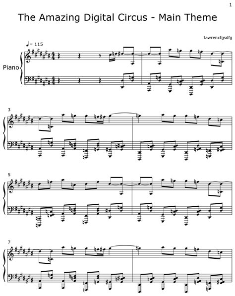 The Amazing Digital Circus - Main Theme - Sheet music for Piano