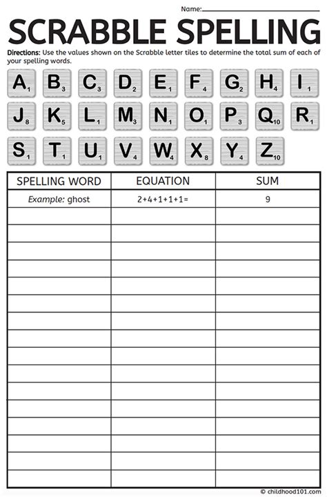 Scrabble Spelling Word Game for Use With Any Word List