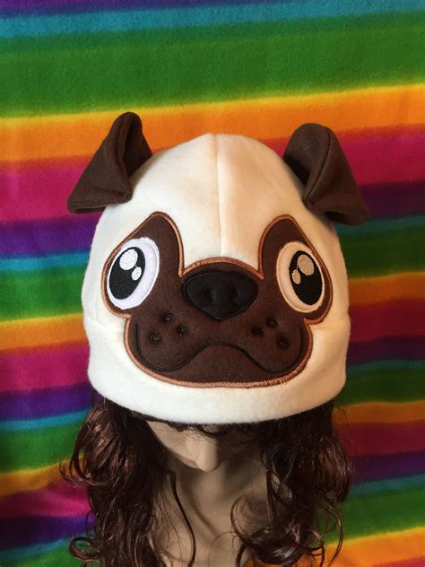 Dog Pug Fleece Cosplay Hat Beanie | Dog pug, Pugs, Etsy