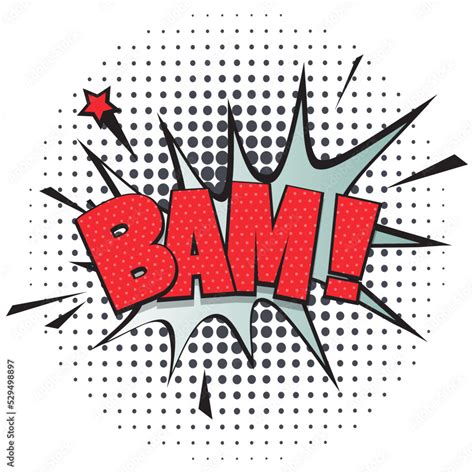 Bam comic speech bubble for emotion isolated on white background vector ...