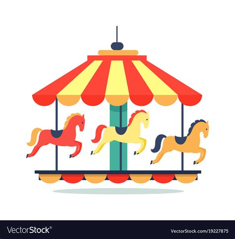 Bright revolving carousel icon Royalty Free Vector Image