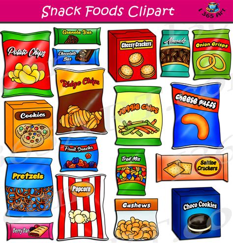 Snack Foods Clipart Set Download - Clipart 4 School