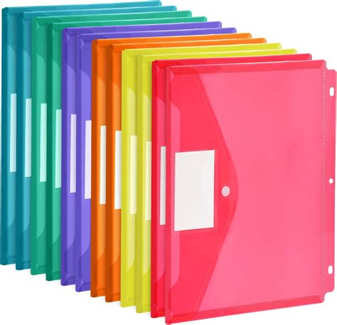 Amazon.com : EOOUT 12pcs Binder Folders, Binder Pocket for 3 Ring ...