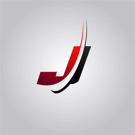 Logotipo inicial de la letra J con swoosh de color rojo y negro 587998 Vector en Vecteezy