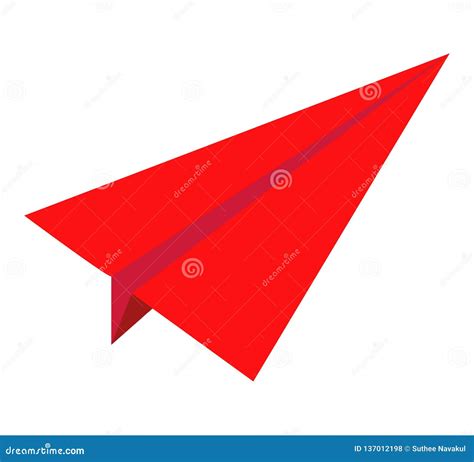 Red Paper Airplane Icon on White Background. Flat Style. Red Paper Aircraft Icon for Your Web ...