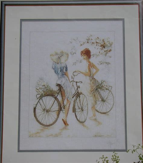 lanarte girls on bicylces 33788 cross stitch charts patterns for sale