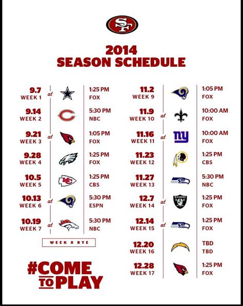 49ers Schedule 49ers Schedule Cbs Schedule | Printable Schedule