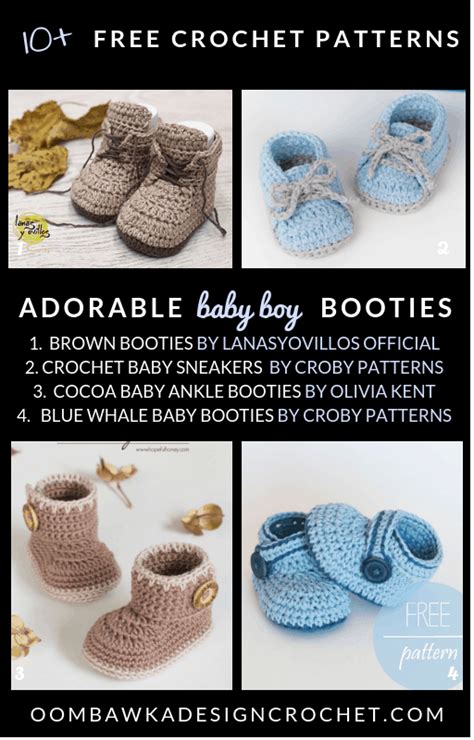 Free Crochet Patterns for adorable Baby Boy Booties