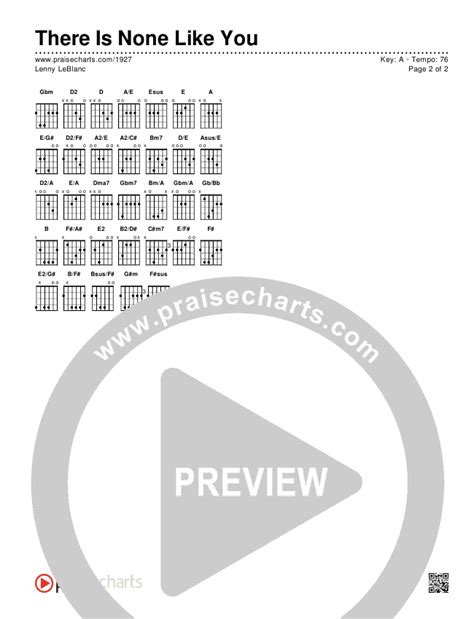 There Is None Like You Chords PDF (Lenny LeBlanc) - PraiseCharts