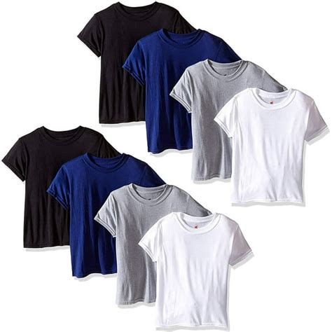 Hanes Big Boys t-Shirts-8 Pack Tees X-Temp Crew T-Shirts for Boys 4 Colors (X-Large) - Walmart ...