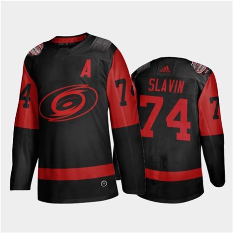 Carolina Hurricanes #74 Jaccob Slavin Black 2021 Stadium Series Jersey