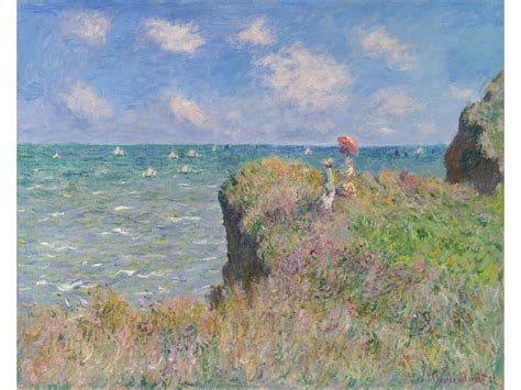 "\"Cliff Walk at Pourville,\" by Claude Monet (1882) DIMENSIONS * 9\" x 12\" (Image: 7.5\" x 9. ...