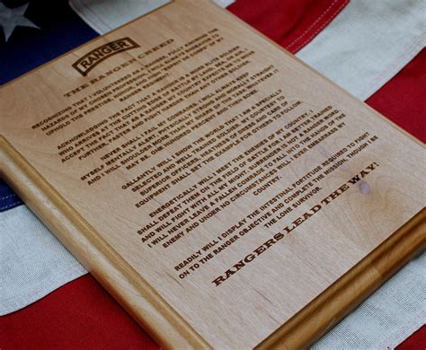 US Army Ranger Creed Plaque – ItsLaser Engraving