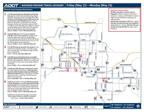 Complete list of ArizonaDOT's weekend freeway closures and detours for ...