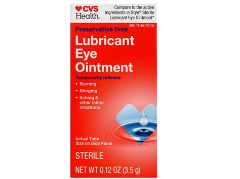 CVS Health Lubricant Eye Ointment, Sterile, 0.12 oz/3.5 g Ingredients and Reviews