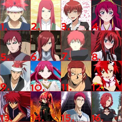 Female Anime Characters With Red Hair