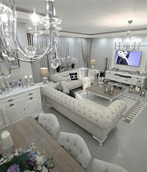 Pin by Cynthia Carmella on Interiors | Modern glam living room, Glam ...