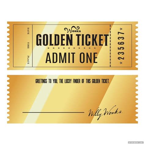 retro editable printable wonka golden ticket in 2022 | Golden ticket, Ticket template printable ...