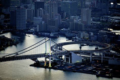 Tokyo Rainbow Bridge Aerial View Photograph by Vladimir Zakharov - Fine ...