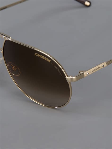 Carrera Aviator Sunglasses in Gold for Men | Lyst