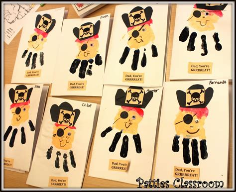 PATTIES CLASSROOM: Father's Day Pirate Cards from Handprints