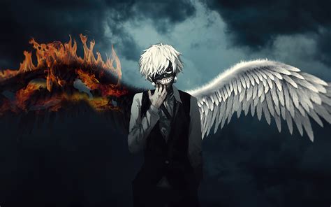 3840x2400 Resolution Ken Kaneki Fire Wings UHD 4K 3840x2400 Resolution ...