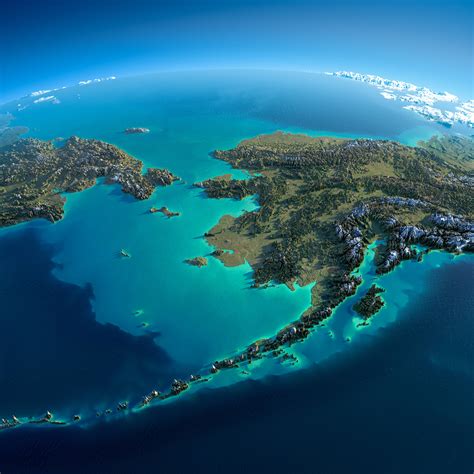 Exaggerated relief map of Chukotka, Alaska and the Bering Strait﻿ [5000 ...