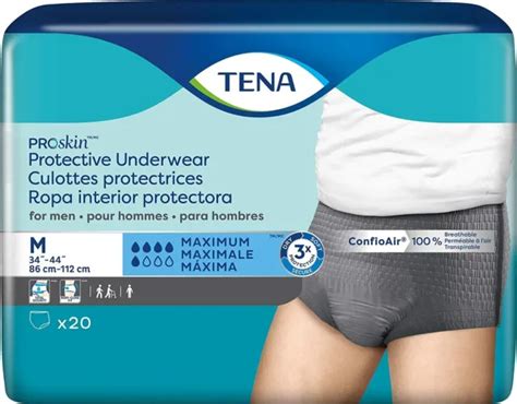 TENA PROSKIN MAXIMUM Absorbency Incontinence Underwear for Men, Med, 20 Count $19.57 - PicClick