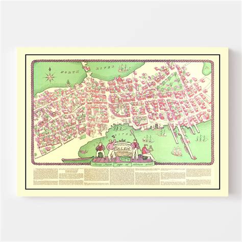 Vintage Map of Salem, Massachusetts 1930 by Ted's Vintage Art