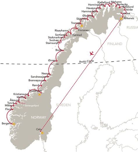 Northern Lights winter Norway coast cruise across the Arctic Circle ...