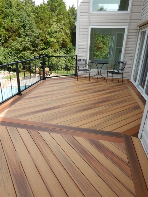 DuraLife® Golden Teak Decking, with Brazilian Cherry Border | Westbury ...