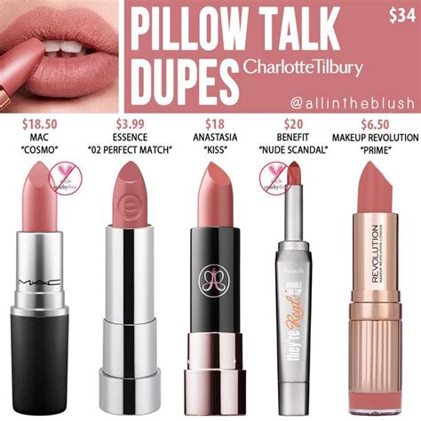 Charlotte Tilbury Pillow Talk Matte Revolution Lipstick Dupes | Matte ...